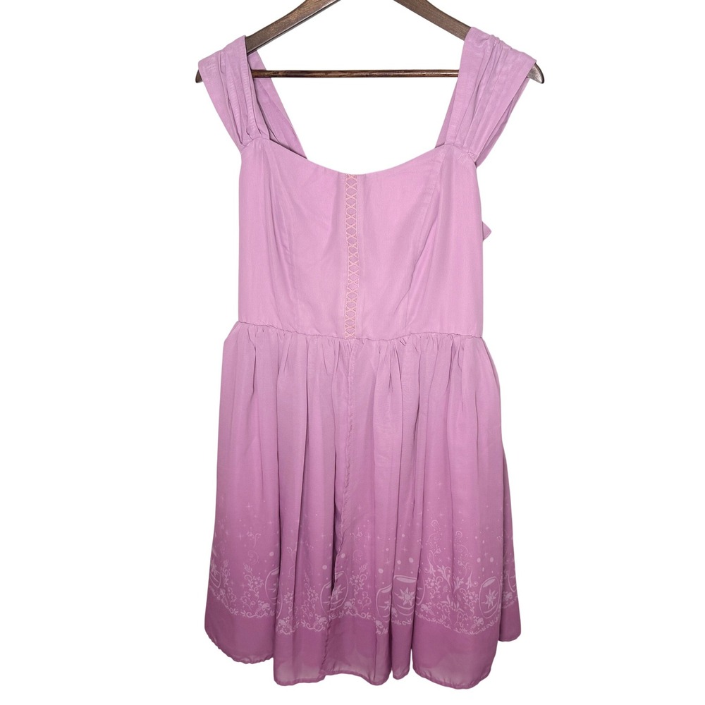 Disney Her Universe Rapunzel Tangled Lavender Lace Up Dress Purple Medium - Picture 2 of 11